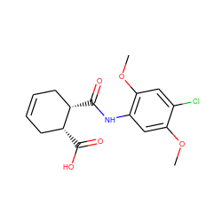 COc1cc(NC(=O)[C@H]2CC=CC[C@H]2C(=O)O)c(OC)cc1Cl ZINC000000475041