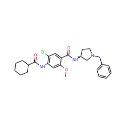 COc1cc(NC(=O)C2CCCCC2)c(Cl)cc1C(=O)N[C@H]1CCN(Cc2ccccc2)C1 ZINC000013756905