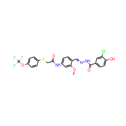 COc1cc(NC(=O)CSc2ccc(OC(F)(F)F)cc2)ccc1/C=N/NC(=O)c1ccc(O)c(Cl)c1 ZINC000027652018