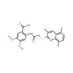 COc1cc(NC(=O)CSc2nc3c(C)ccc(C)c3cc2C)c(C(=O)O)cc1OC ZINC000000932969