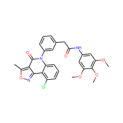 COc1cc(NC(=O)Cc2cccc(-n3c(=O)c4c(C)onc4c4c(Cl)cccc43)c2)cc(OC)c1OC ZINC000001494791