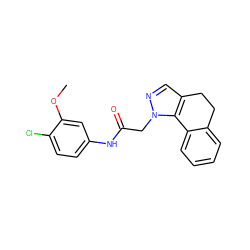 COc1cc(NC(=O)Cn2ncc3c2-c2ccccc2CC3)ccc1Cl ZINC000299822883