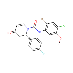 COc1cc(NC(=O)N2C=CC(=O)C[C@H]2c2ccc(F)cc2)c(Br)cc1Cl ZINC000115234873