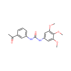 COc1cc(NC(=O)Nc2cccc(C(C)=O)c2)cc(OC)c1OC ZINC000000609895