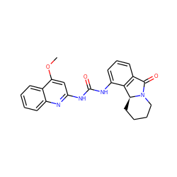 COc1cc(NC(=O)Nc2cccc3c2[C@@H]2CCCCN2C3=O)nc2ccccc12 ZINC000118093273