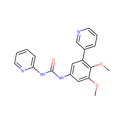 COc1cc(NC(=O)Nc2ccccn2)cc(-c2cccnc2)c1OC ZINC000653689968