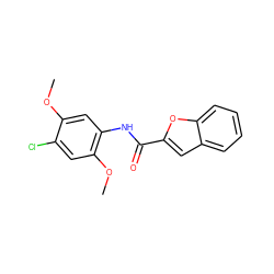 COc1cc(NC(=O)c2cc3ccccc3o2)c(OC)cc1Cl ZINC000000133064