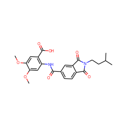 COc1cc(NC(=O)c2ccc3c(c2)C(=O)N(CCC(C)C)C3=O)c(C(=O)O)cc1OC ZINC000009043651