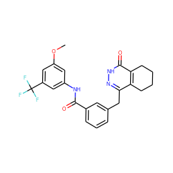 COc1cc(NC(=O)c2cccc(Cc3n[nH]c(=O)c4c3CCCC4)c2)cc(C(F)(F)F)c1 ZINC000167299880