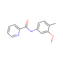 COc1cc(NC(=O)c2ccccn2)ccc1C ZINC000043067177