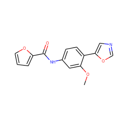 COc1cc(NC(=O)c2ccco2)ccc1-c1cnco1 ZINC000012354217