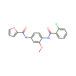 COc1cc(NC(=O)c2ccco2)ccc1NC(=O)c1ccccc1Cl ZINC000000813647