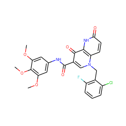 COc1cc(NC(=O)c2cn(Cc3c(F)cccc3Cl)c3ccc(=O)[nH]c3c2=O)cc(OC)c1OC ZINC000073141368