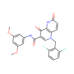 COc1cc(NC(=O)c2cn(Cc3c(F)cccc3F)c3ccc(=O)[nH]c3c2=O)cc(OC)c1 ZINC000073170224