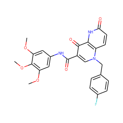 COc1cc(NC(=O)c2cn(Cc3ccc(F)cc3)c3ccc(=O)[nH]c3c2=O)cc(OC)c1OC ZINC000073140927