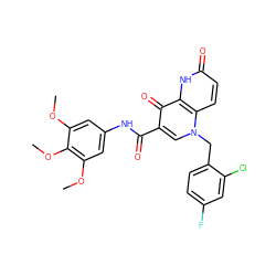 COc1cc(NC(=O)c2cn(Cc3ccc(F)cc3Cl)c3ccc(=O)[nH]c3c2=O)cc(OC)c1OC ZINC000073140921