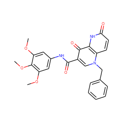 COc1cc(NC(=O)c2cn(Cc3ccccc3)c3ccc(=O)[nH]c3c2=O)cc(OC)c1OC ZINC000073141160