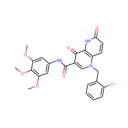 COc1cc(NC(=O)c2cn(Cc3ccccc3Cl)c3ccc(=O)[nH]c3c2=O)cc(OC)c1OC ZINC000073141163