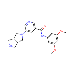 COc1cc(NC(=O)c2cncc(N3C[C@@H]4CNC[C@@H]4C3)c2)cc(OC)c1 ZINC000073170086