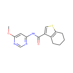 COc1cc(NC(=O)c2csc3c2CCCC3)ncn1 ZINC000004111009