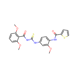 COc1cc(NC(=S)NC(=O)c2c(OC)cccc2OC)ccc1NC(=O)c1cccs1 ZINC000002846862