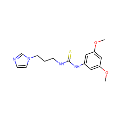 COc1cc(NC(=S)NCCCn2ccnc2)cc(OC)c1 ZINC000013679610