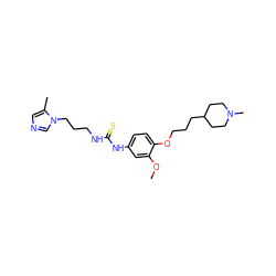 COc1cc(NC(=S)NCCCn2cncc2C)ccc1OCCCC1CCN(C)CC1 ZINC001772594402