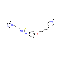 COc1cc(NC(=S)NCCCn2cncc2C)ccc1OCCCCC1CCN(C)CC1 ZINC001772633059