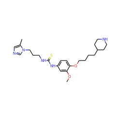 COc1cc(NC(=S)NCCCn2cncc2C)ccc1OCCCCC1CCNCC1 ZINC001772631612