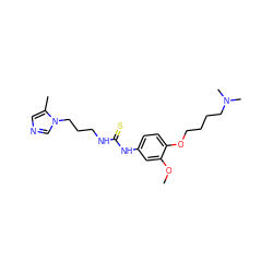 COc1cc(NC(=S)NCCCn2cncc2C)ccc1OCCCCN(C)C ZINC001772616952