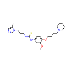 COc1cc(NC(=S)NCCCn2cncc2C)ccc1OCCCCN1CCCCC1 ZINC001772626196