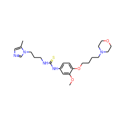 COc1cc(NC(=S)NCCCn2cncc2C)ccc1OCCCCN1CCOCC1 ZINC001772604220