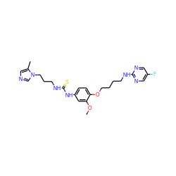 COc1cc(NC(=S)NCCCn2cncc2C)ccc1OCCCCNc1ncc(F)cn1 ZINC001772605089