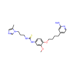 COc1cc(NC(=S)NCCCn2cncc2C)ccc1OCCCCc1ccnc(N)c1 ZINC001772593466