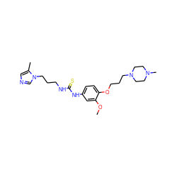 COc1cc(NC(=S)NCCCn2cncc2C)ccc1OCCCN1CCN(C)CC1 ZINC001772601155