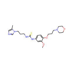 COc1cc(NC(=S)NCCCn2cncc2C)ccc1OCCCN1CCOCC1 ZINC001772605547