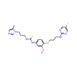 COc1cc(NC(=S)NCCCn2cncc2C)ccc1OCCCNc1ncc(F)cn1 ZINC001772615570