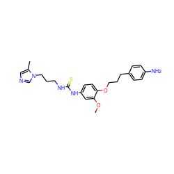 COc1cc(NC(=S)NCCCn2cncc2C)ccc1OCCCc1ccc(N)cc1 ZINC001772615978