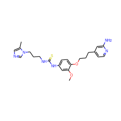 COc1cc(NC(=S)NCCCn2cncc2C)ccc1OCCCc1ccnc(N)c1 ZINC001772588965