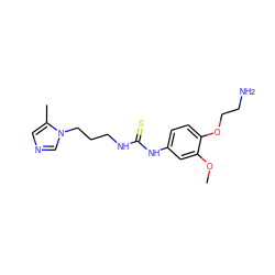 COc1cc(NC(=S)NCCCn2cncc2C)ccc1OCCN ZINC001772628421