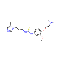 COc1cc(NC(=S)NCCCn2cncc2C)ccc1OCCN(C)C ZINC001772642911