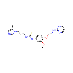 COc1cc(NC(=S)NCCCn2cncc2C)ccc1OCCNc1ncccn1 ZINC001772588132