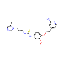 COc1cc(NC(=S)NCCCn2cncc2C)ccc1OCCc1ccnc(N)c1 ZINC001772590391