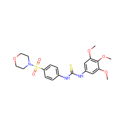 COc1cc(NC(=S)Nc2ccc(S(=O)(=O)N3CCOCC3)cc2)cc(OC)c1OC ZINC000013483400