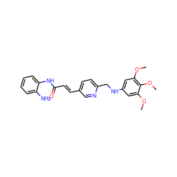 COc1cc(NCc2ccc(/C=C/C(=O)Nc3ccccc3N)cn2)cc(OC)c1OC ZINC000036338683