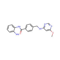 COc1cc(NCc2ccc(C(=O)Nc3ccccc3N)cc2)ncn1 ZINC000029127915