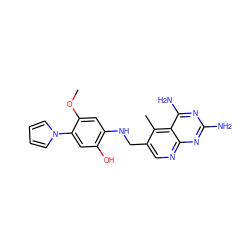 COc1cc(NCc2cnc3nc(N)nc(N)c3c2C)c(O)cc1-n1cccc1 ZINC000028119031