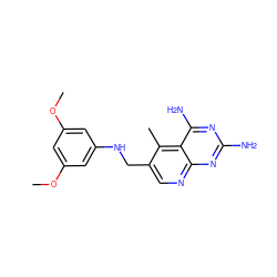 COc1cc(NCc2cnc3nc(N)nc(N)c3c2C)cc(OC)c1 ZINC000001996008