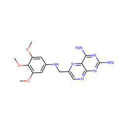 COc1cc(NCc2cnc3nc(N)nc(N)c3n2)cc(OC)c1OC ZINC000005853459