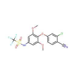 COc1cc(NS(=O)(=O)C(F)(F)F)cc(OC)c1Oc1ccc(C#N)c(Cl)c1 ZINC000584905086